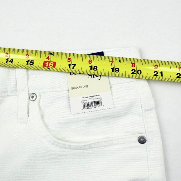NWT Terra & Sky Womens Straight High Rise Stretch White Denim Jeans Plus Sz 18WP - Picture 6 of 9